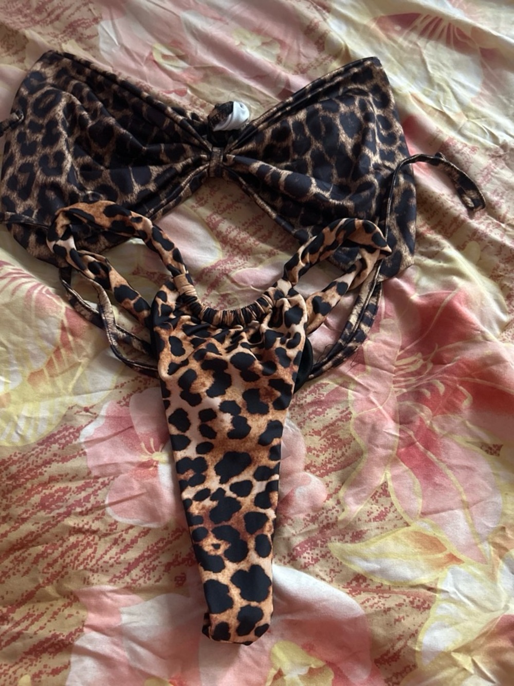 SHEIN Leopard Print Bikini Set - Black & Brown
